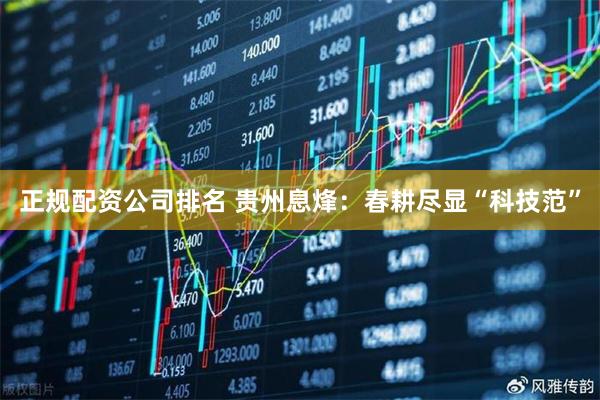 正规配资公司排名 贵州息烽：春耕尽显“科技范”